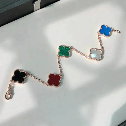 [Regal Jewels]CLOVER 5 MOTIFS MULTICOLOR  BRACELET
