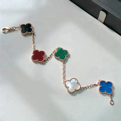 [Regal Jewels]CLOVER 5 MOTIFS MULTICOLOR  BRACELET