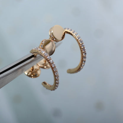 [Regal Jewels]JUSTE EARRINGS 12.75MM PINK GOLD DIAMOND