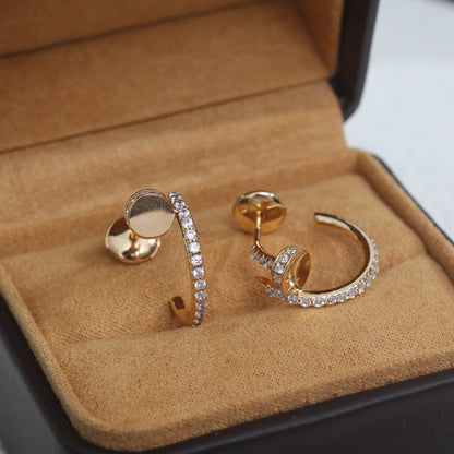 [Regal Jewels]JUSTE EARRINGS 12.75MM PINK GOLD DIAMOND
