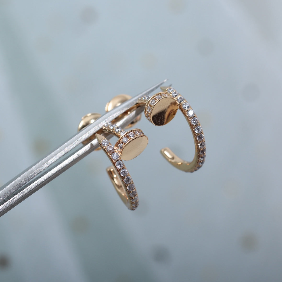 [Regal Jewels]JUSTE EARRINGS 12.75MM PINK GOLD DIAMOND