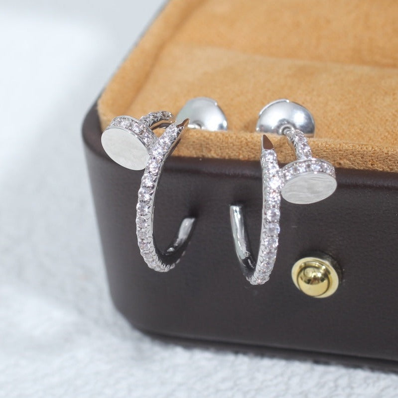 [Regal Jewels]JUSTE EARRINGS 12.75MM SILVER DIAMOND