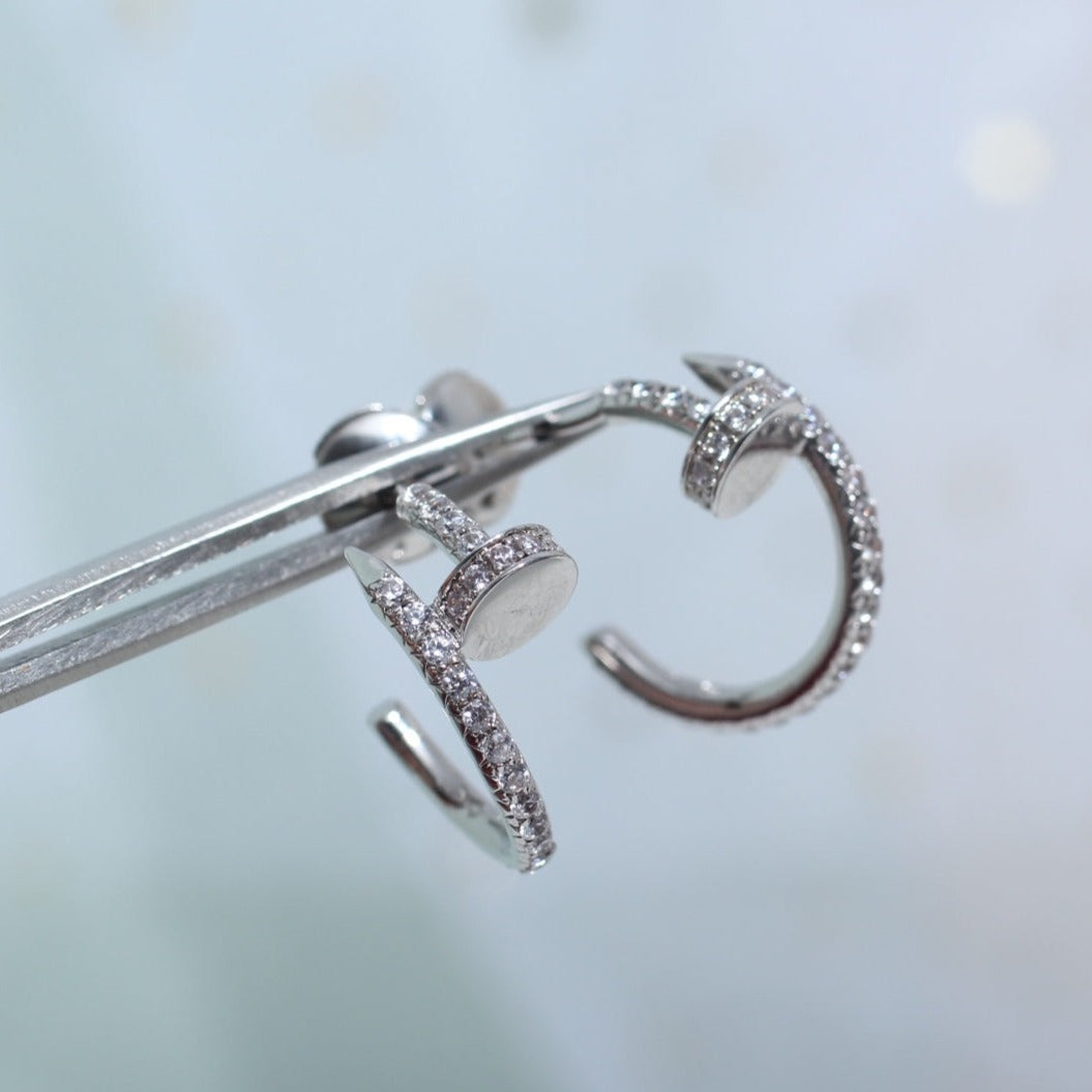 [Regal Jewels]JUSTE EARRINGS 12.75MM SILVER DIAMOND