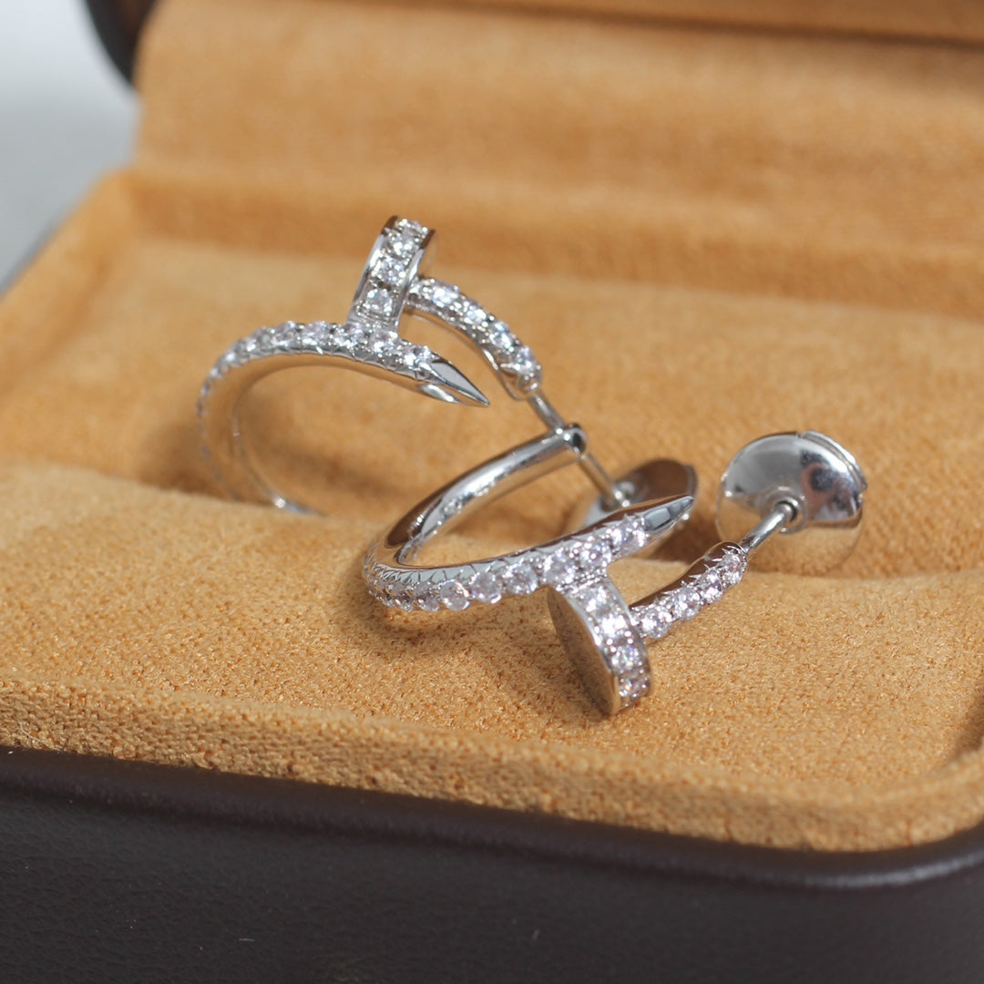 [Regal Jewels]JUSTE EARRINGS 12.75MM SILVER DIAMOND