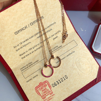 [Regal Jewels]JUSTE NECKLACE GOLD RED DIAMONDS