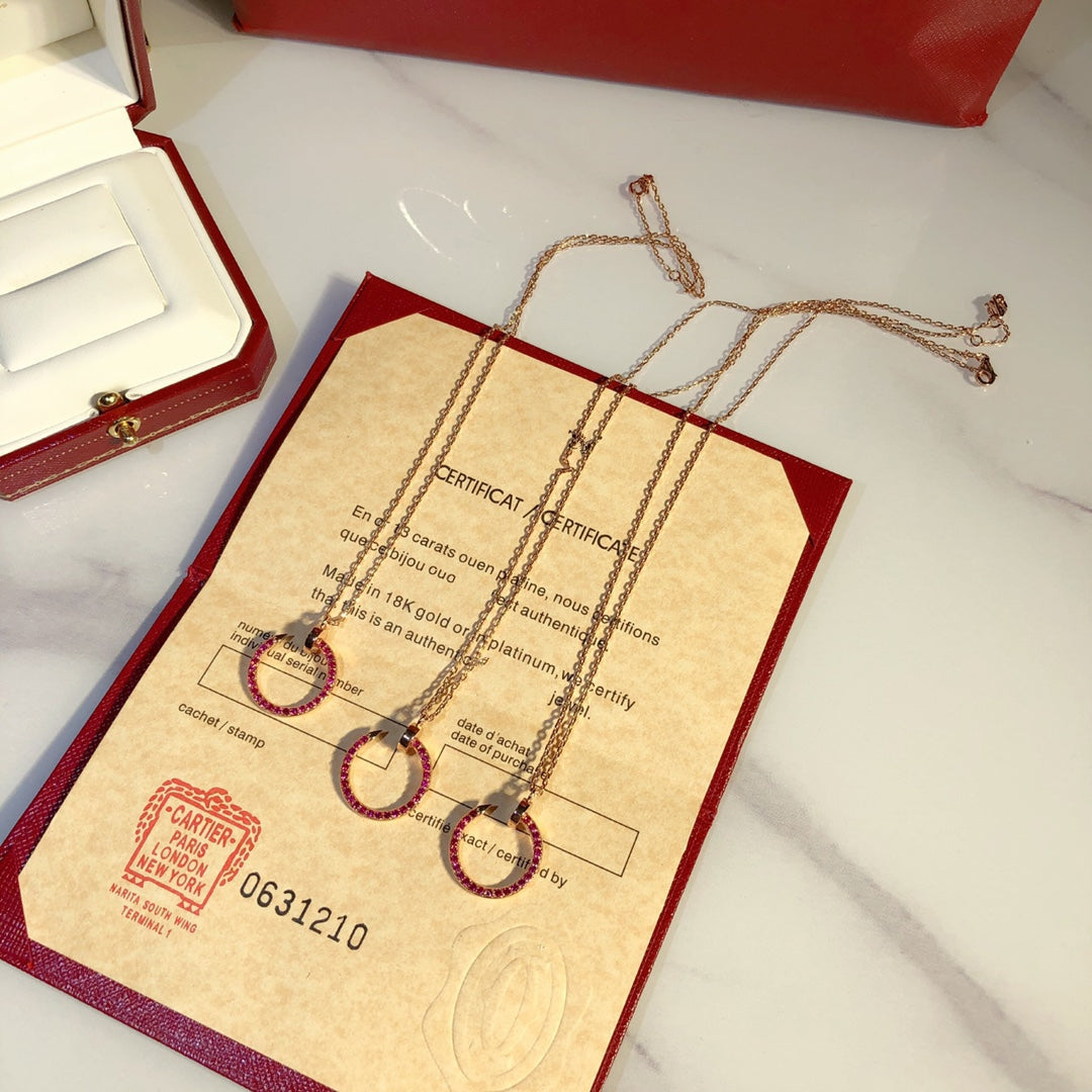 [Regal Jewels]JUSTE NECKLACE GOLD RED DIAMONDS