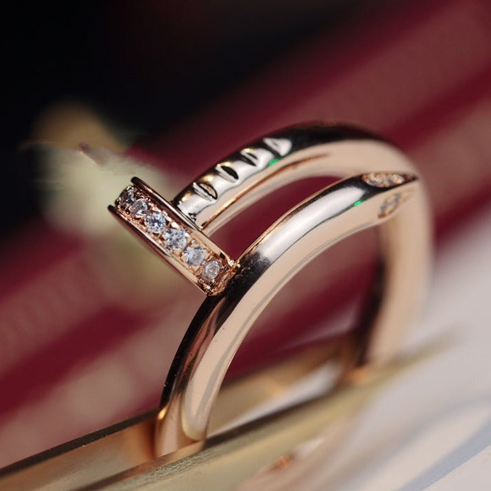 [Regal Jewels]JUSTE RING 2.65MM PINK GOLD DIAMOND