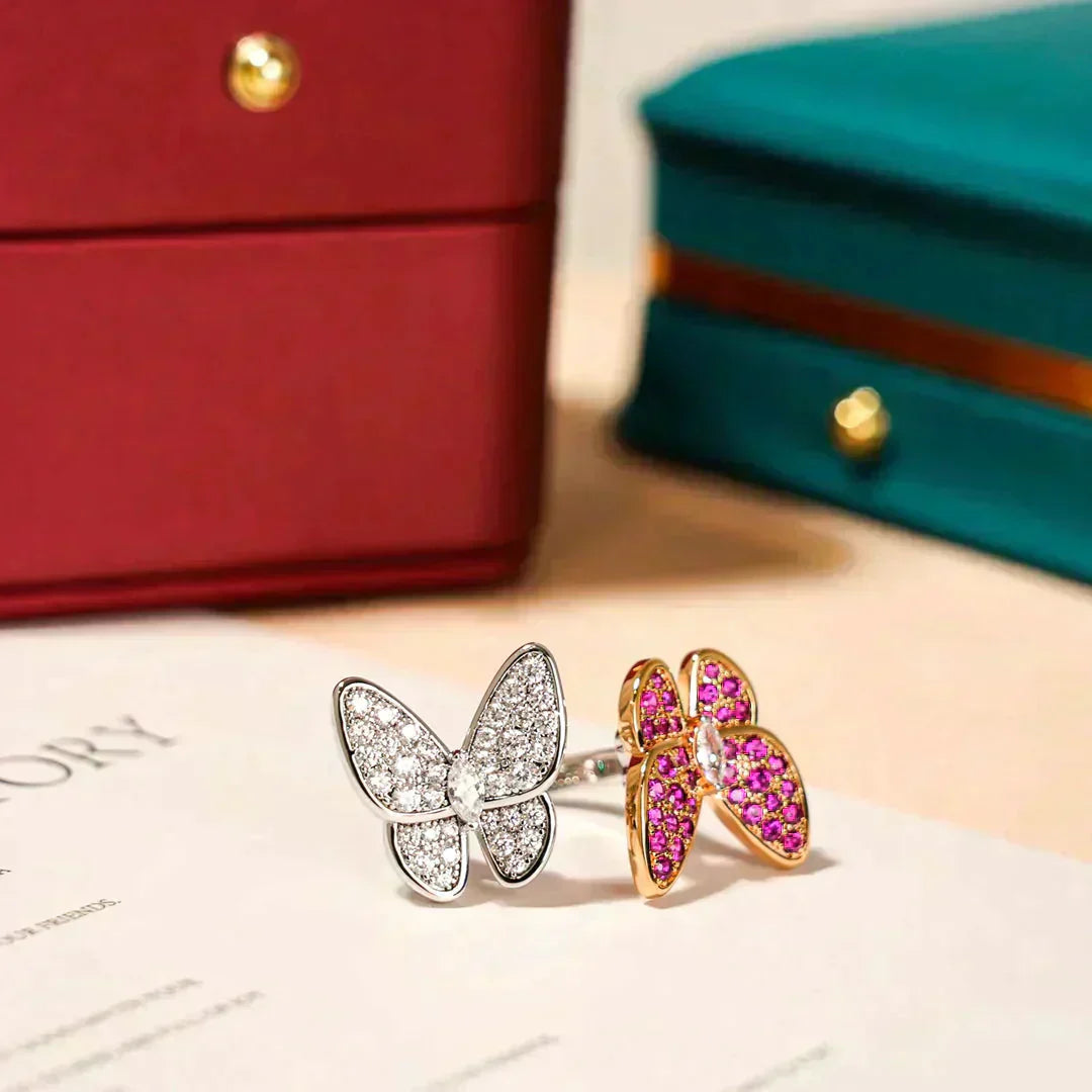 [Regal Jewels]TWIN BUTTERFLY DIAMOND RING