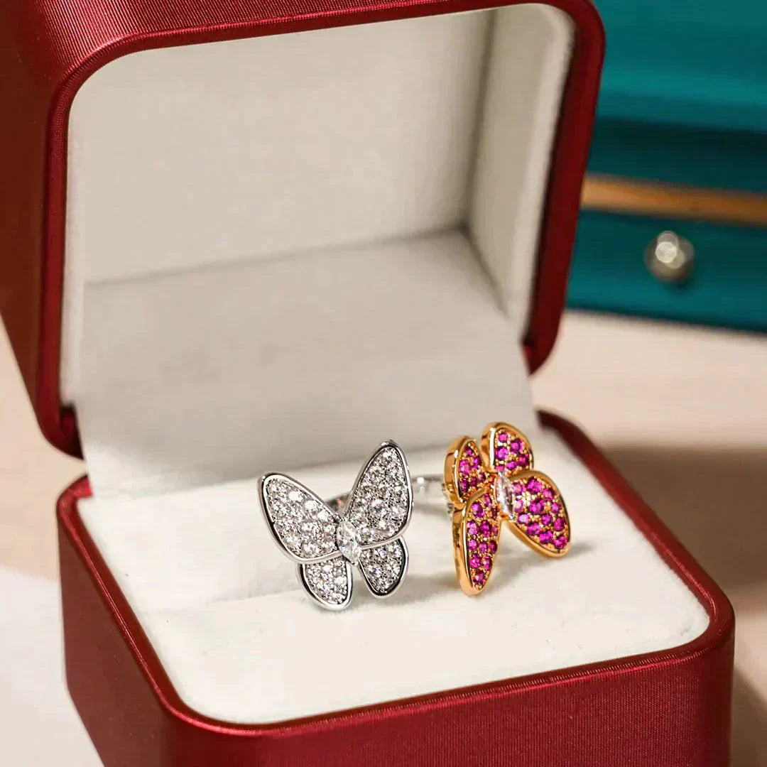 [Regal Jewels]TWIN BUTTERFLY DIAMOND RING