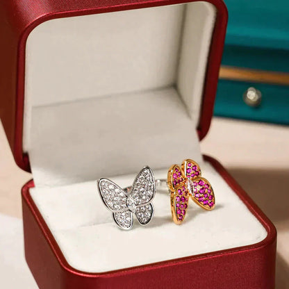 [Regal Jewels]TWIN BUTTERFLY DIAMOND RING