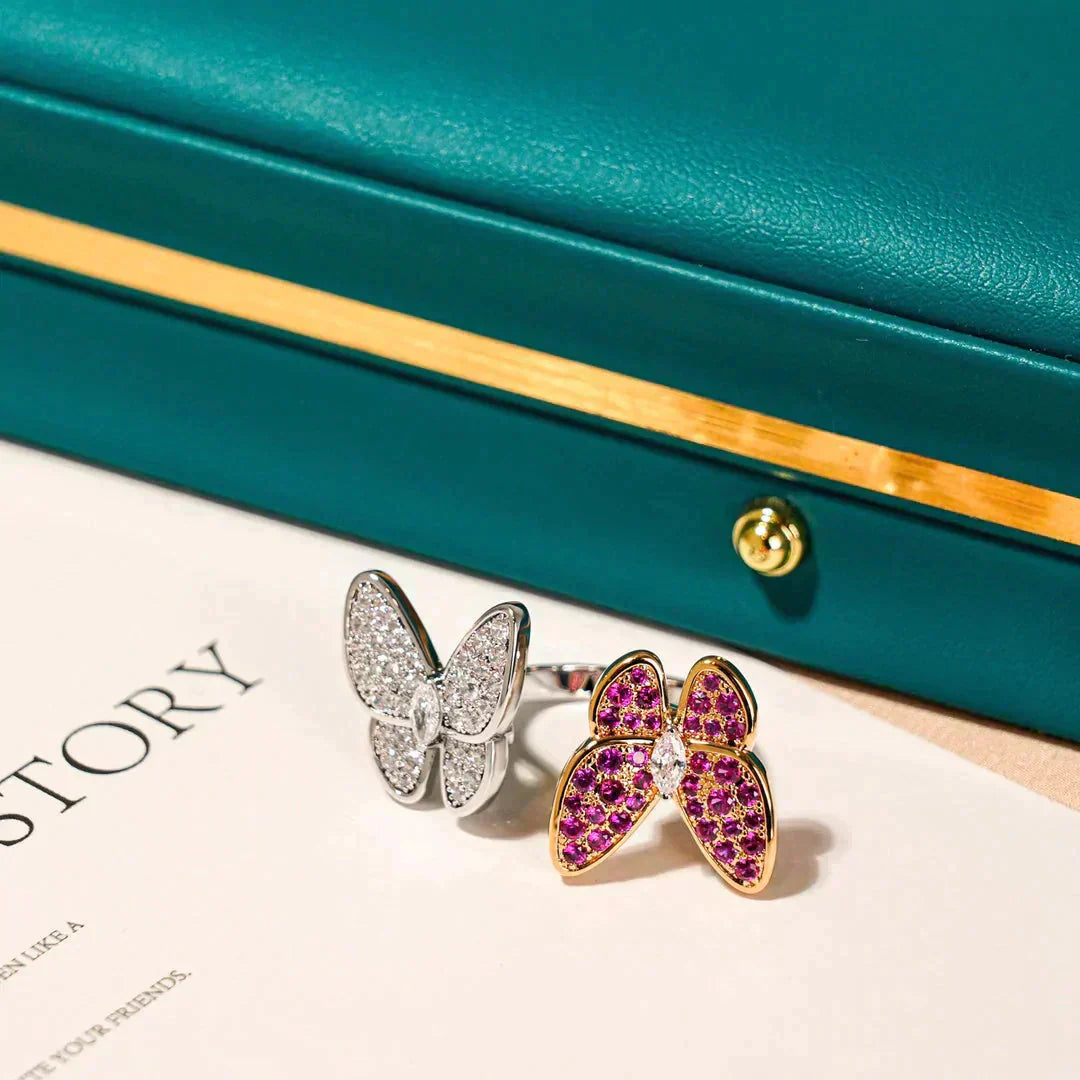 [Regal Jewels]TWIN BUTTERFLY DIAMOND RING