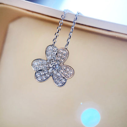 [Regal Jewels]CLOVER DIAMOND NECKLACE SILVER