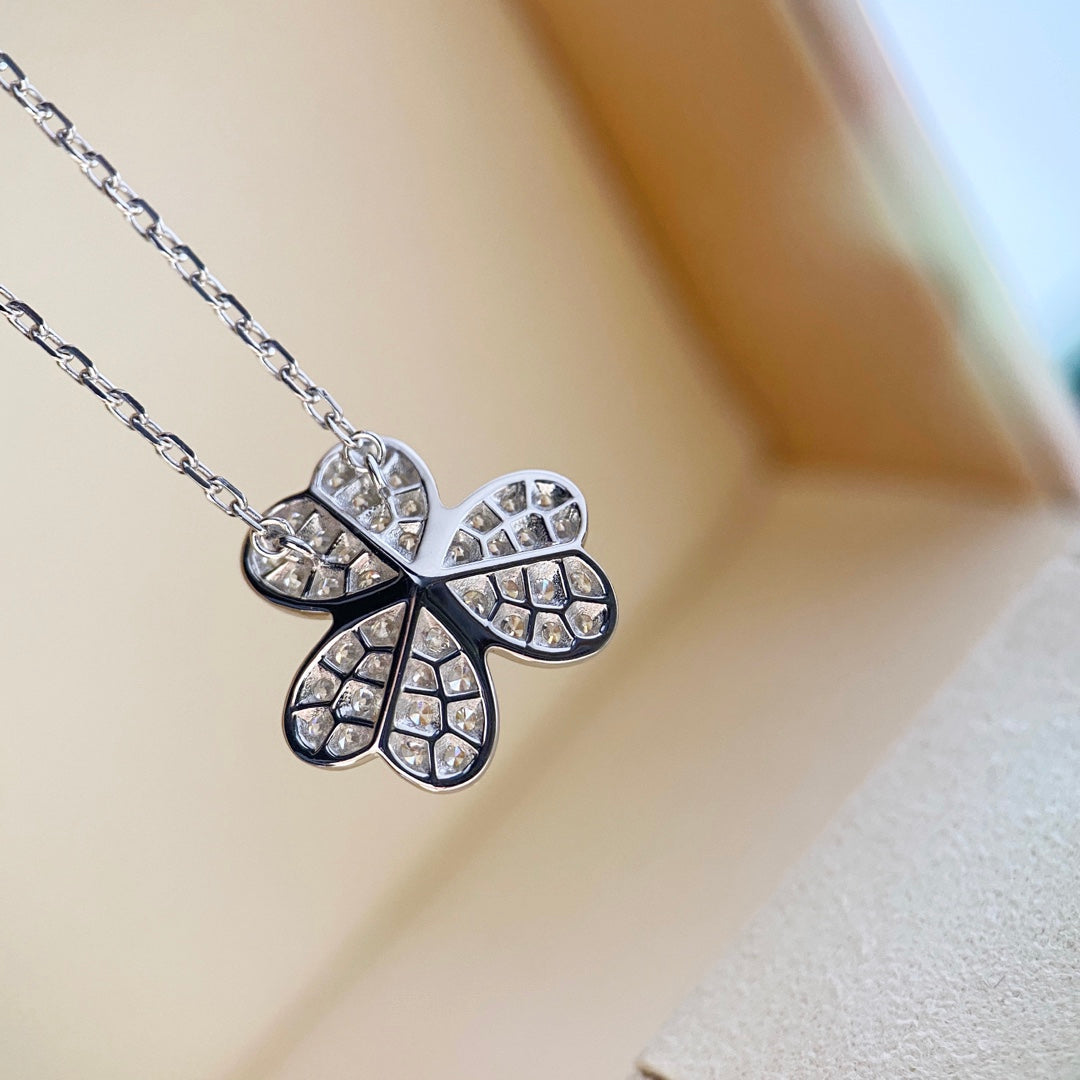 [Regal Jewels]CLOVER DIAMOND NECKLACE SILVER