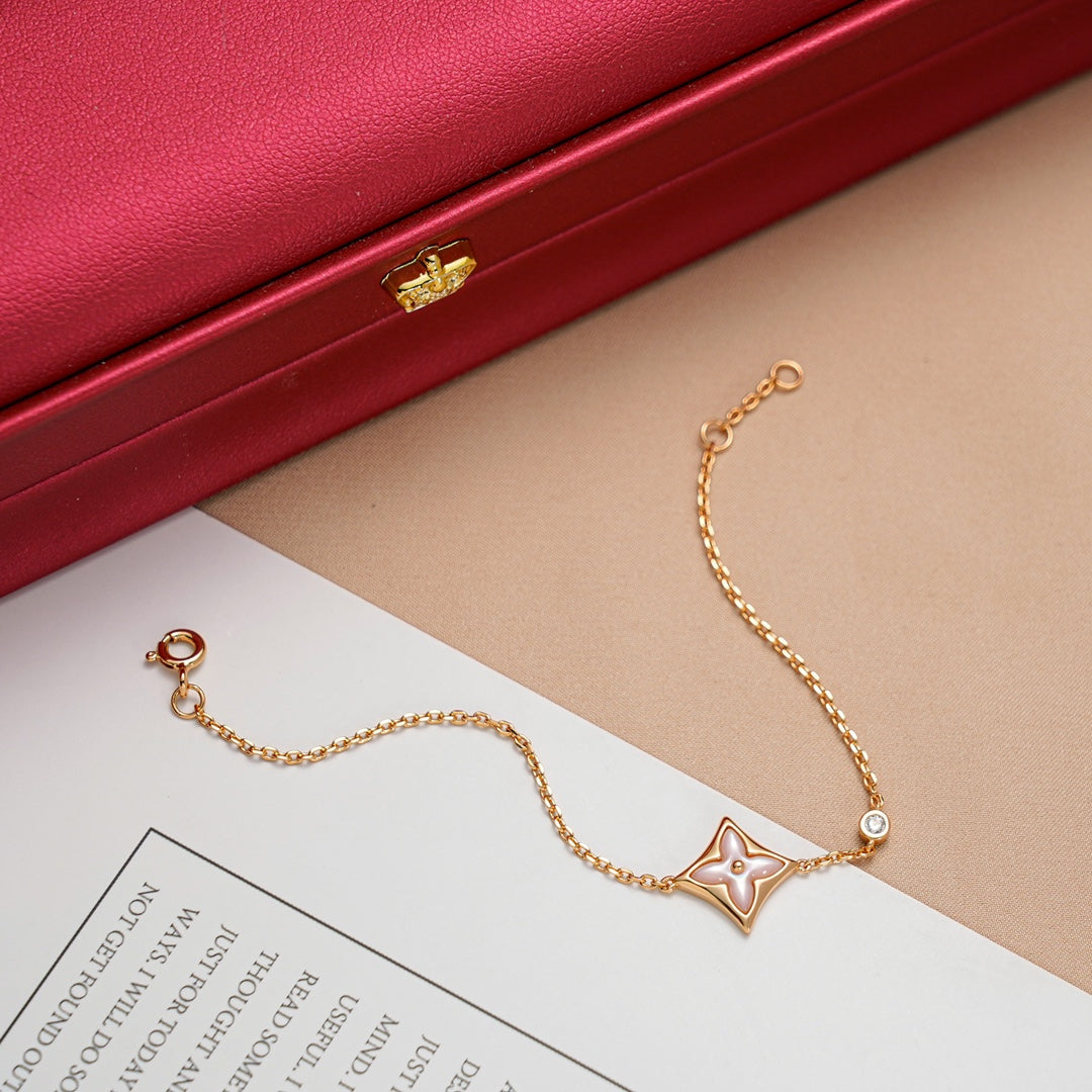 [Regal Jewels]STAR 1 DIAMOND PINK GOLD BRACELET