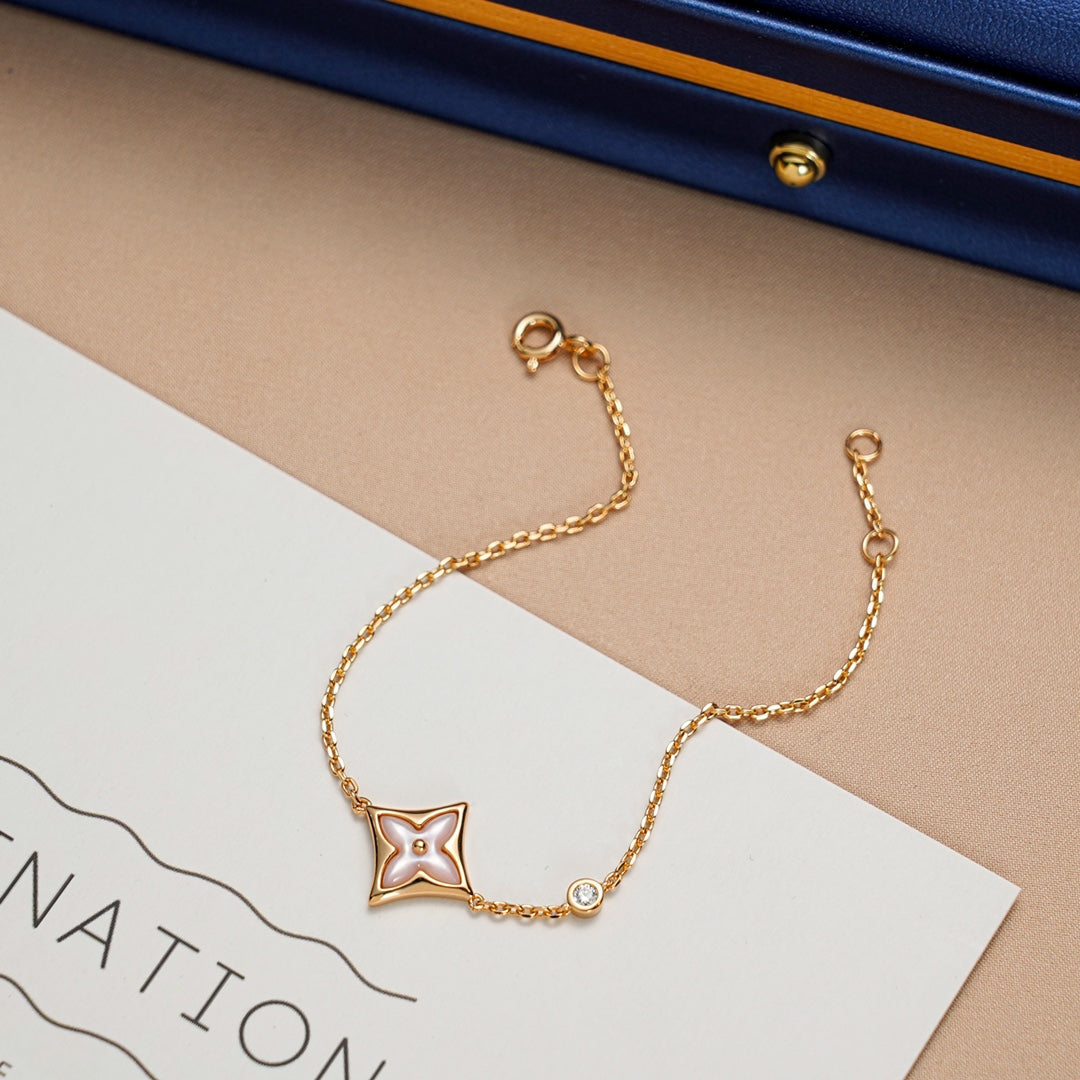 [Regal Jewels]STAR 1 DIAMOND PINK GOLD BRACELET