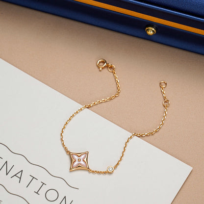 [Regal Jewels]STAR 1 DIAMOND PINK GOLD BRACELET