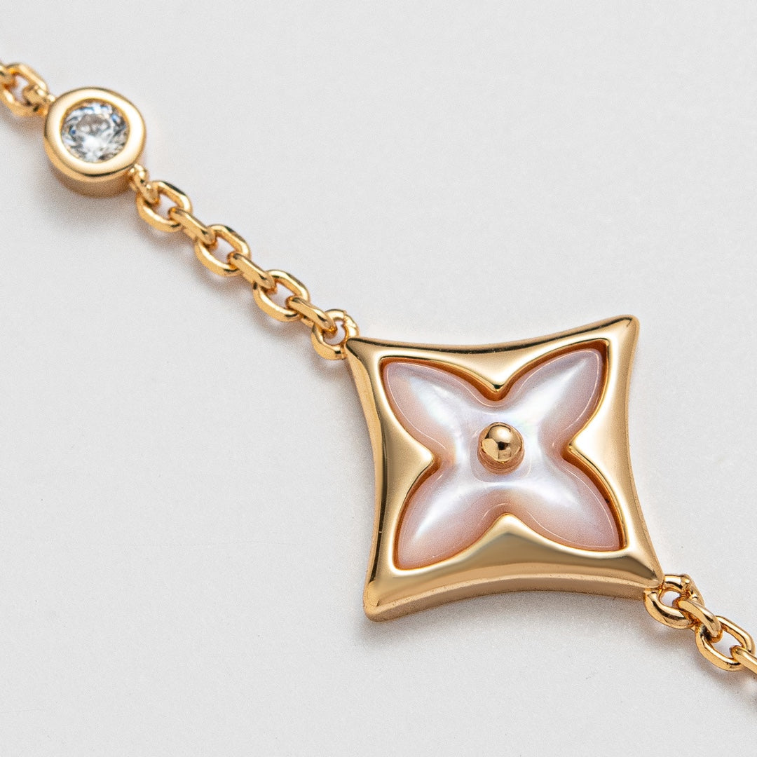 [Regal Jewels]STAR 1 DIAMOND PINK GOLD BRACELET