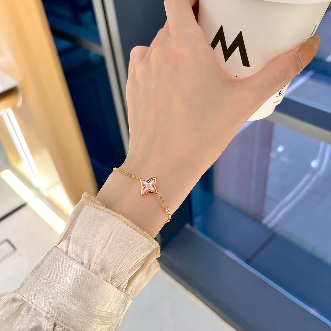 [Regal Jewels]STAR 1 DIAMOND PINK GOLD BRACELET