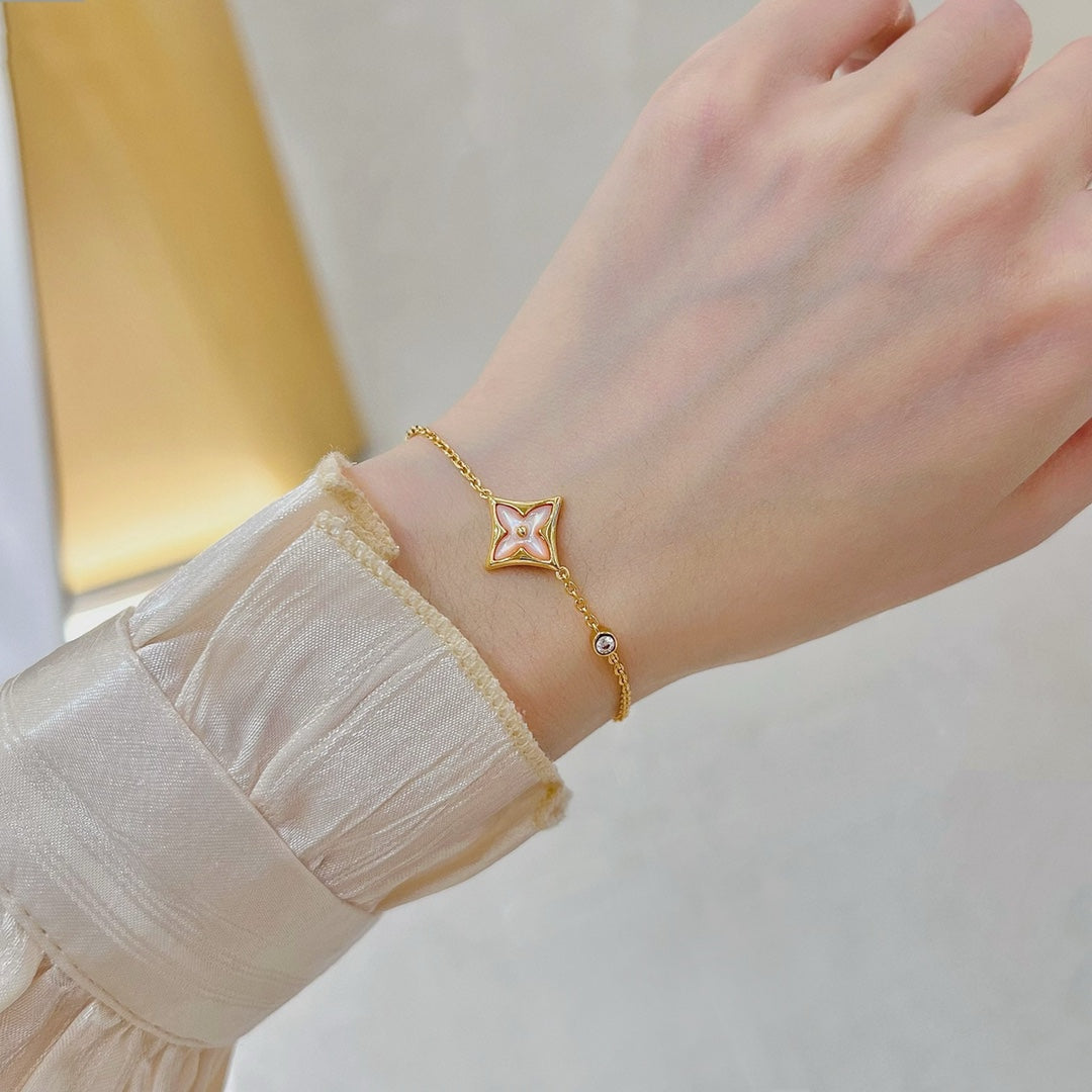[Regal Jewels]STAR 1 DIAMOND PINK GOLD BRACELET