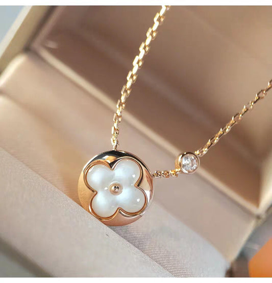 [Regal Jewels]SUN MOP GOLD 1 DIAMOND NECKLACE