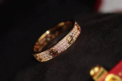 [Regal Jewels]LOVE RING 3.6MM DIAMOND PAVED