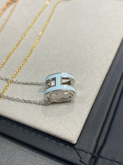 [Regal Jewels]POP H LIGHT BLUE NECKLACE