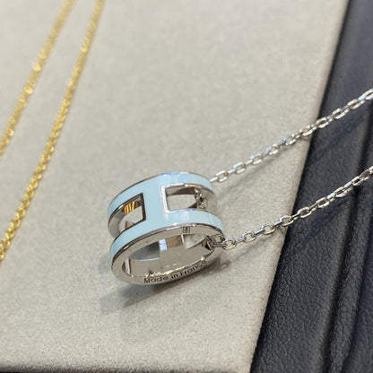 [Regal Jewels]POP H LIGHT BLUE NECKLACE