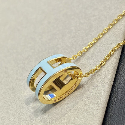 [Regal Jewels]POP H LIGHT BLUE NECKLACE