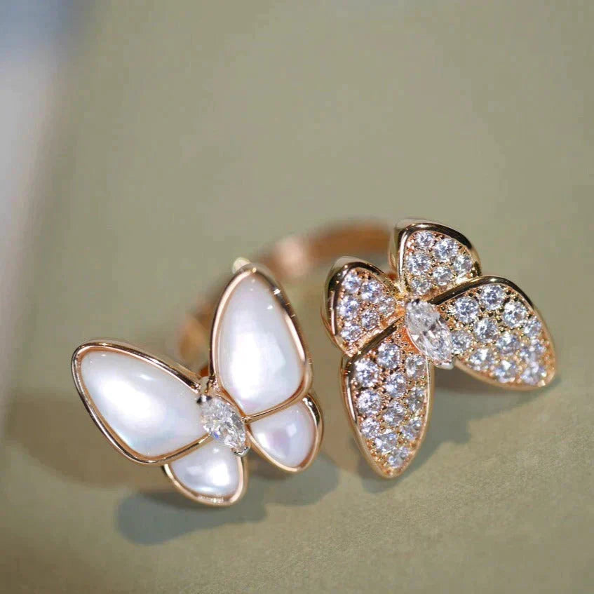 [Regal Jewels]TWIN BUTTERFLY DIAMOND MOP RING
