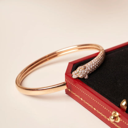 [Regal Jewels]PANTHERE ROSE GOLD DIAMOND OPEN BRACELET