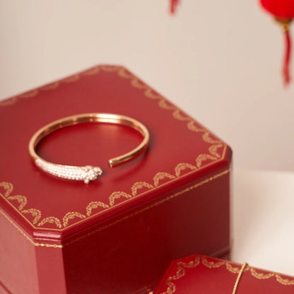[Regal Jewels]PANTHERE ROSE GOLD DIAMOND OPEN BRACELET