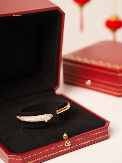 [Regal Jewels]PANTHERE ROSE GOLD DIAMOND OPEN BRACELET