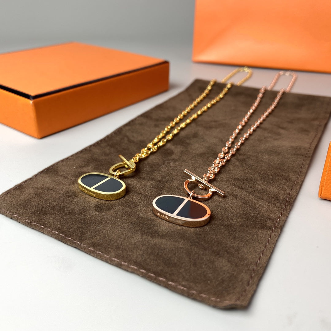 [Regal Jewels]CHAINE VERSO BLACK CERAMIC NECKLACE