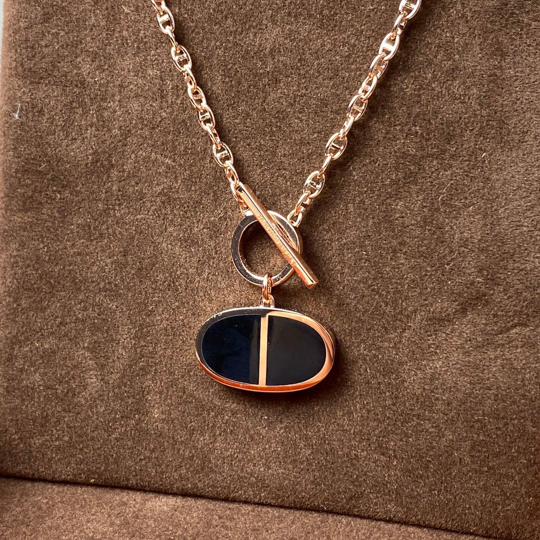 [Regal Jewels]CHAINE VERSO BLACK CERAMIC NECKLACE