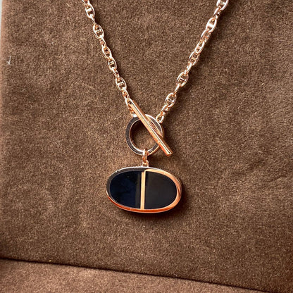 [Regal Jewels]CHAINE VERSO BLACK CERAMIC NECKLACE