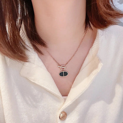 [Regal Jewels]CHAINE VERSO BLACK CERAMIC NECKLACE