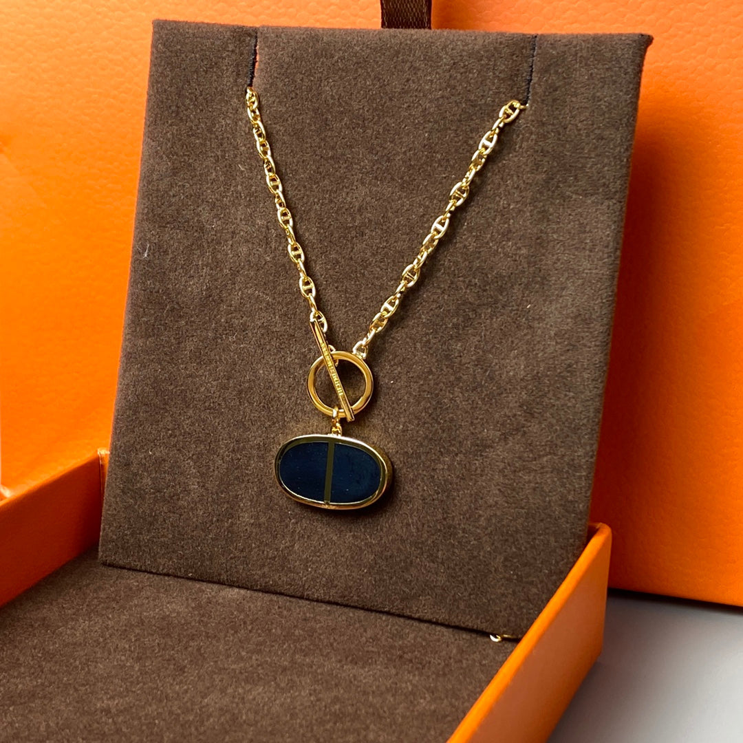 [Regal Jewels]CHAINE VERSO BLACK CERAMIC NECKLACE