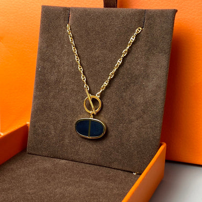 [Regal Jewels]CHAINE VERSO BLACK CERAMIC NECKLACE