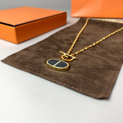 [Regal Jewels]CHAINE VERSO BLACK CERAMIC NECKLACE