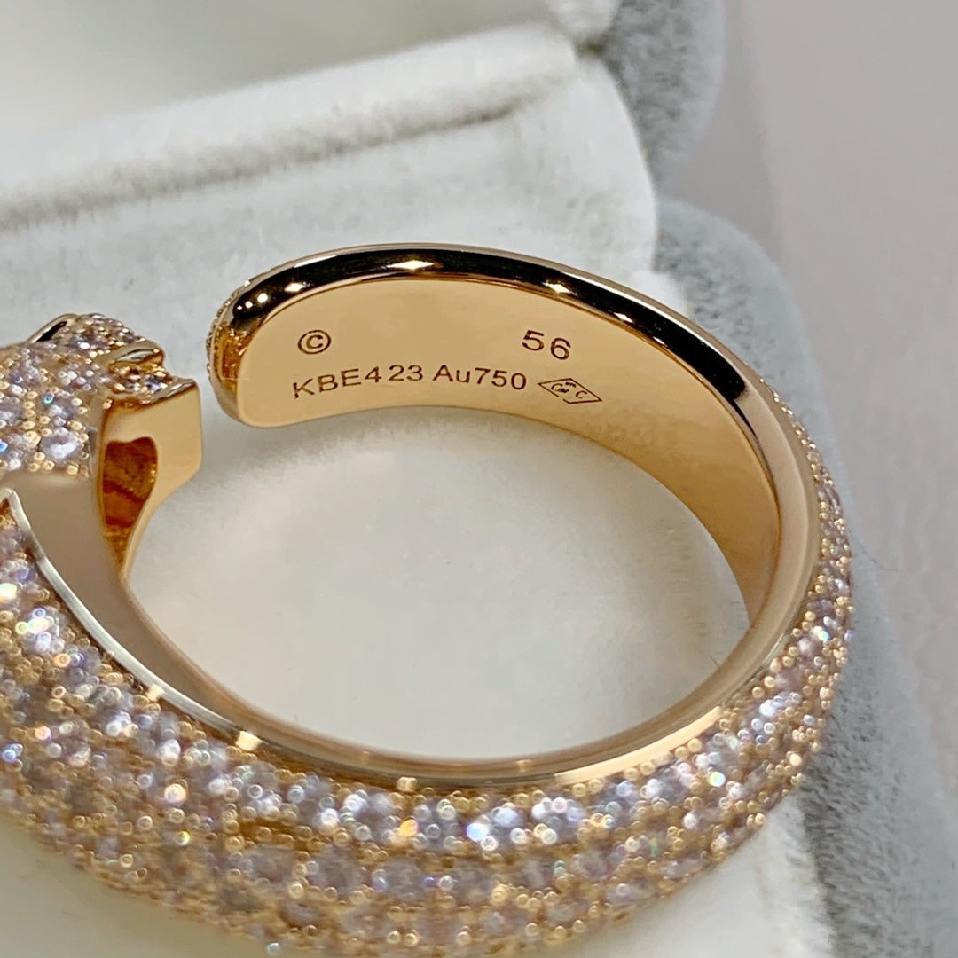 [Regal Jewels]PANTHERE PINK GOLD DIAMOND RING