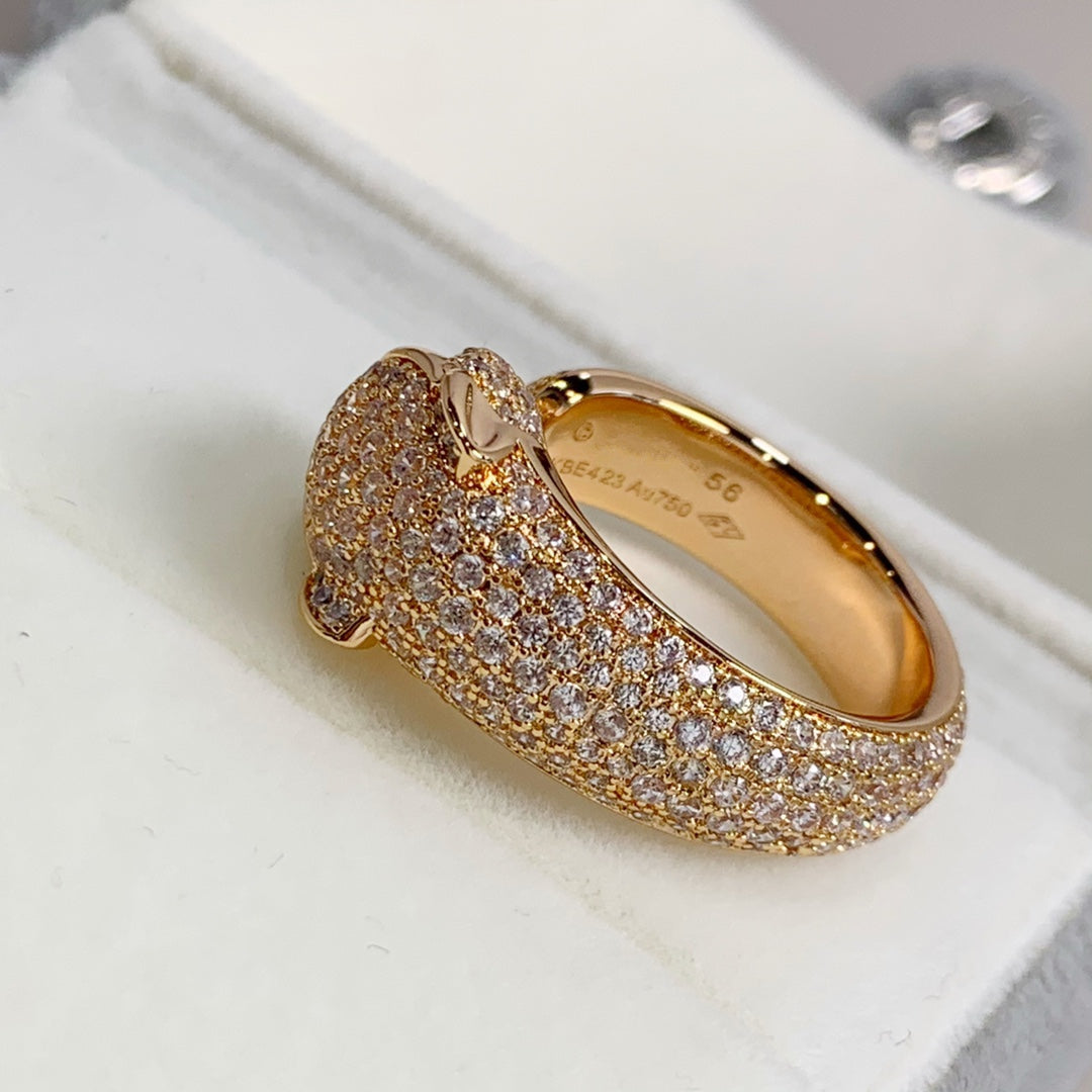 [Regal Jewels]PANTHERE PINK GOLD DIAMOND RING