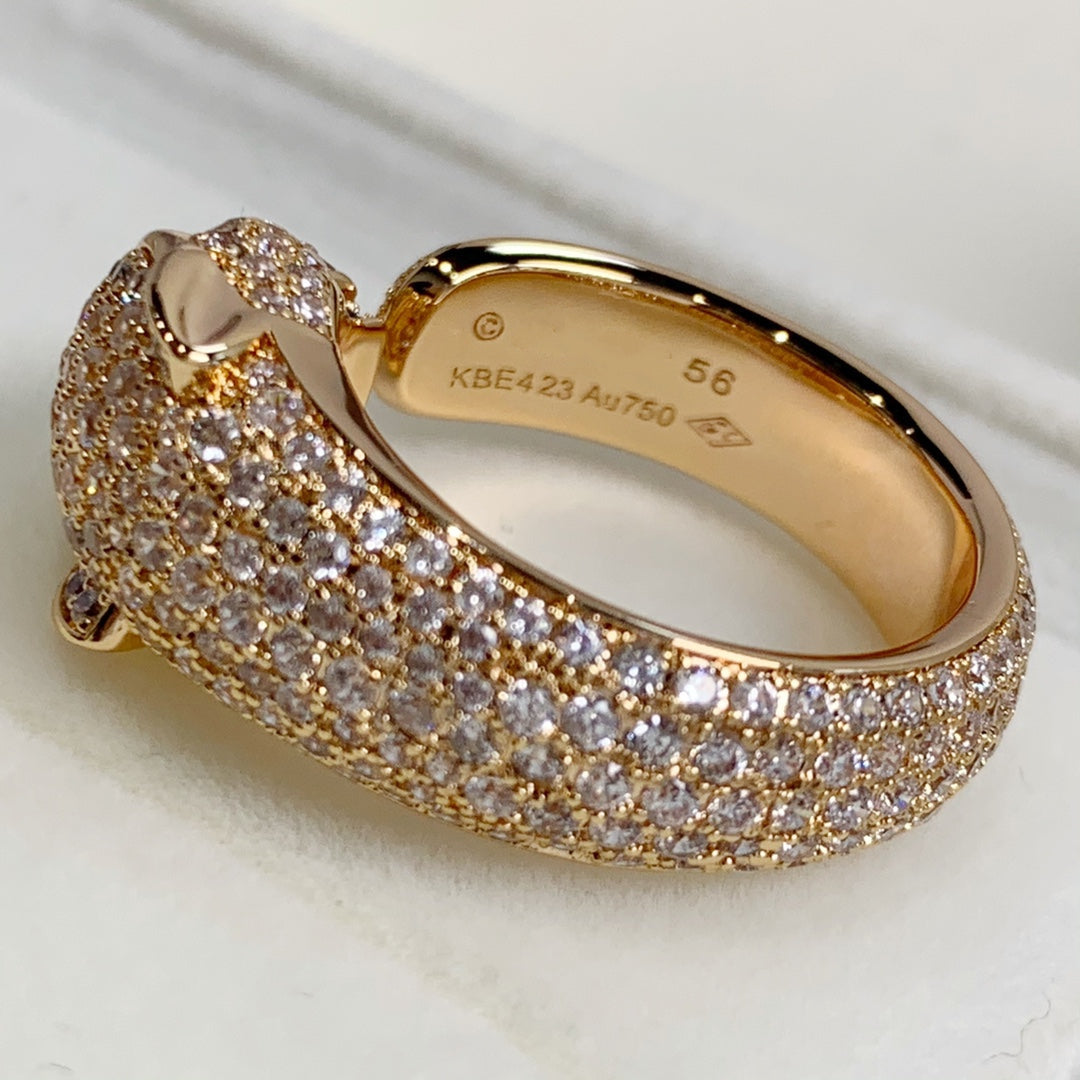 [Regal Jewels]PANTHERE PINK GOLD DIAMOND RING