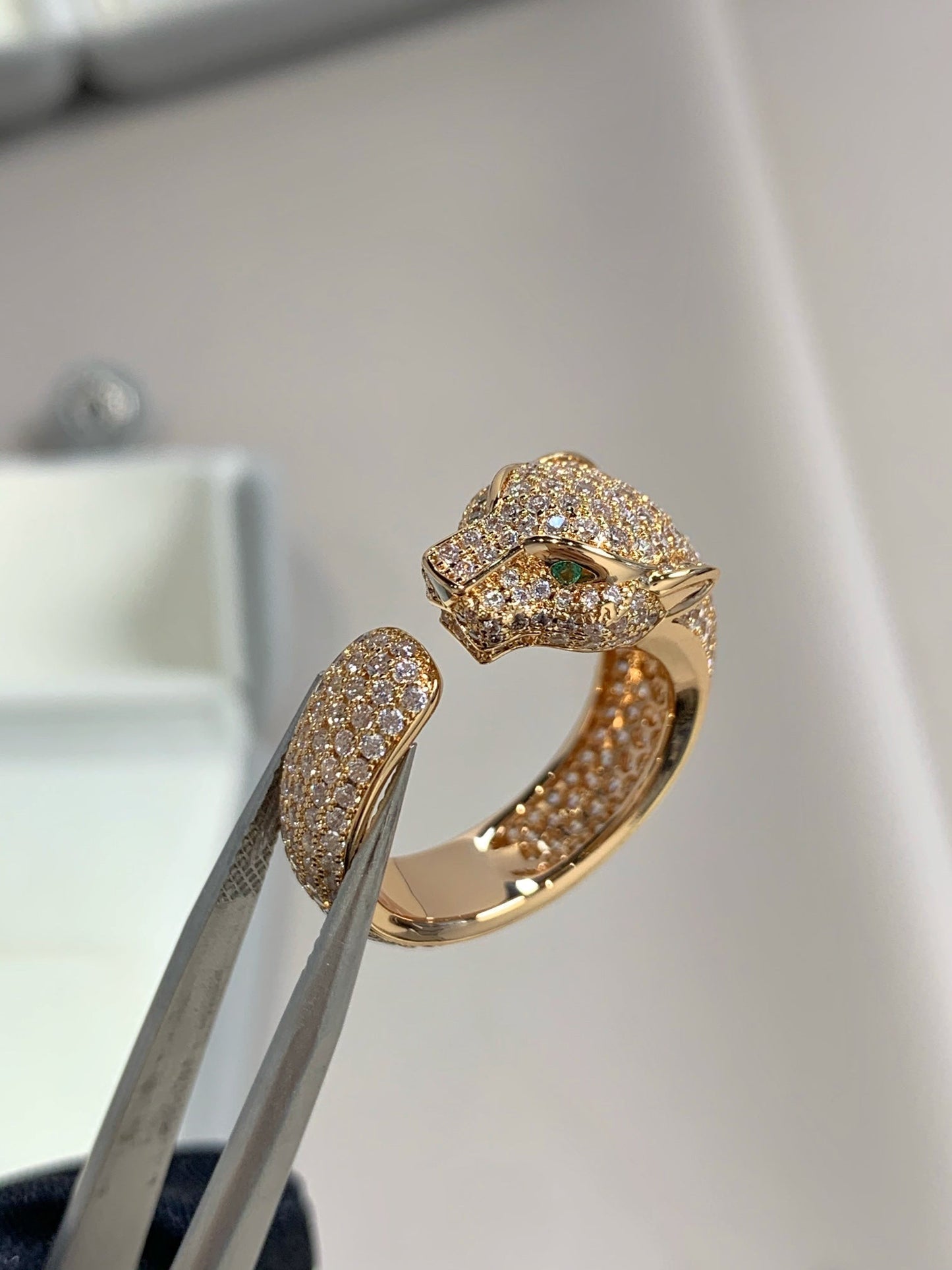 [Regal Jewels]PANTHERE PINK GOLD DIAMOND RING