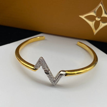 [Regal Jewels]VOLTE UPSITE DOWN DIAMOND GOLD OPEN BRACELET