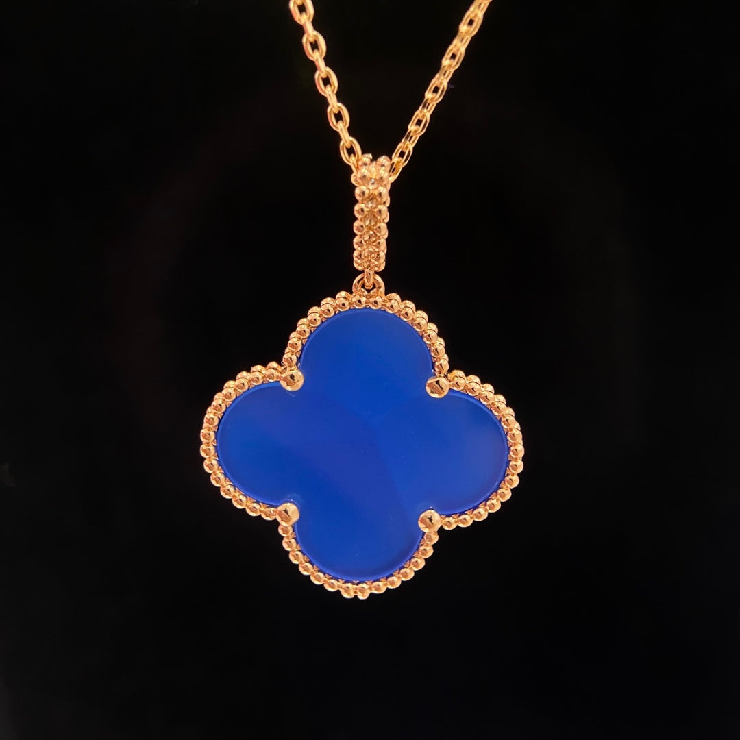 [Regal Jewels]CLOVER 25MM NECKLACE TURQUOISE ROSE GOLD