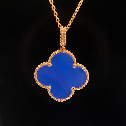 [Regal Jewels]CLOVER 25MM NECKLACE TURQUOISE ROSE GOLD
