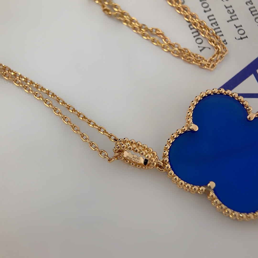 [Regal Jewels]CLOVER 25MM NECKLACE TURQUOISE ROSE GOLD