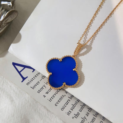 [Regal Jewels]CLOVER 25MM NECKLACE TURQUOISE ROSE GOLD