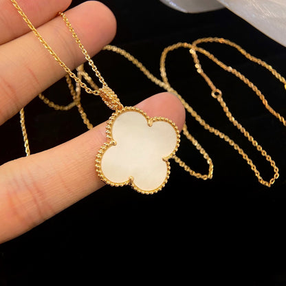[Regal Jewels]CLOVER 25MM MOP LARGE PENDANT NECKLACE