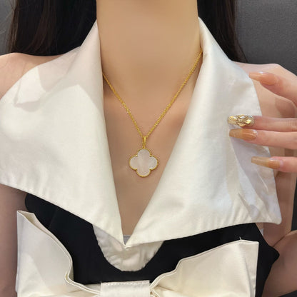 [Regal Jewels]CLOVER 25MM MOP LARGE PENDANT NECKLACE
